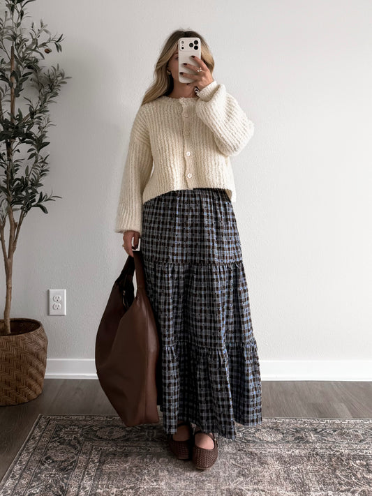 Country Kin Gingham Midi Skirt