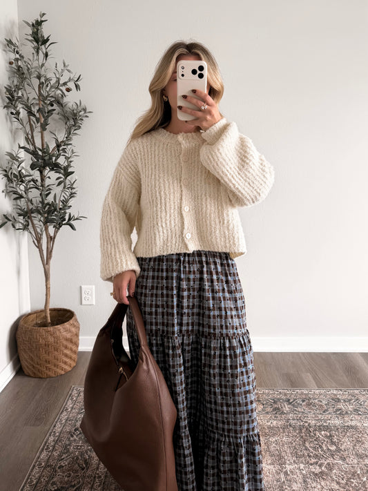 Toasted Vanilla Button Knit Sweater