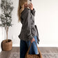 Oxford Grid Scarf Wrap Top / Navy
