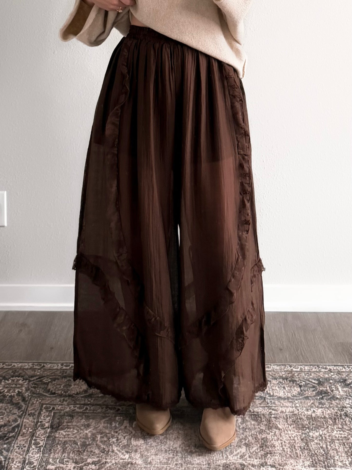 Cocoa Lace Wide Leg Pant