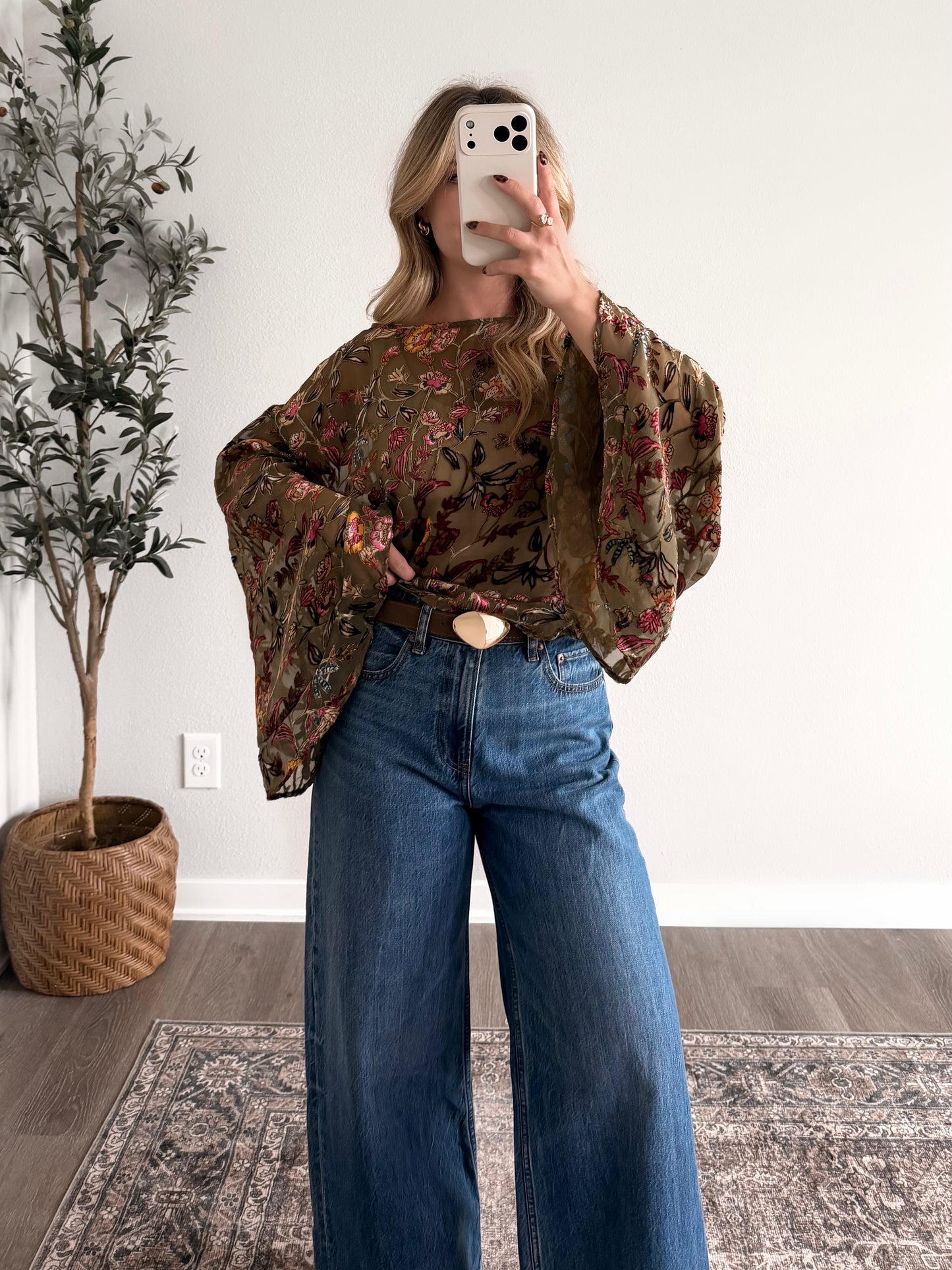 October Spell Velvet Sheer Top