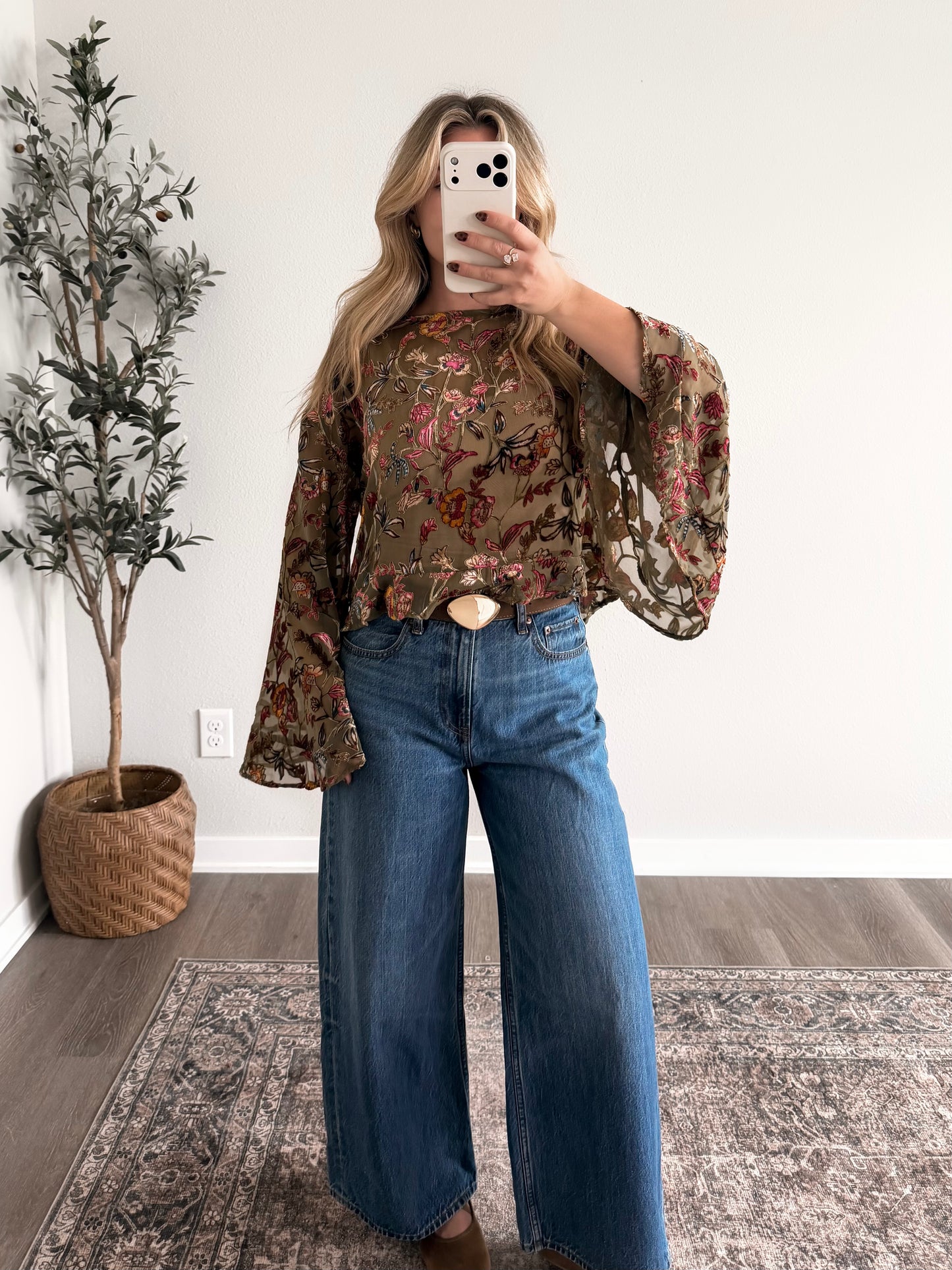 October Spell Velvet Sheer Top
