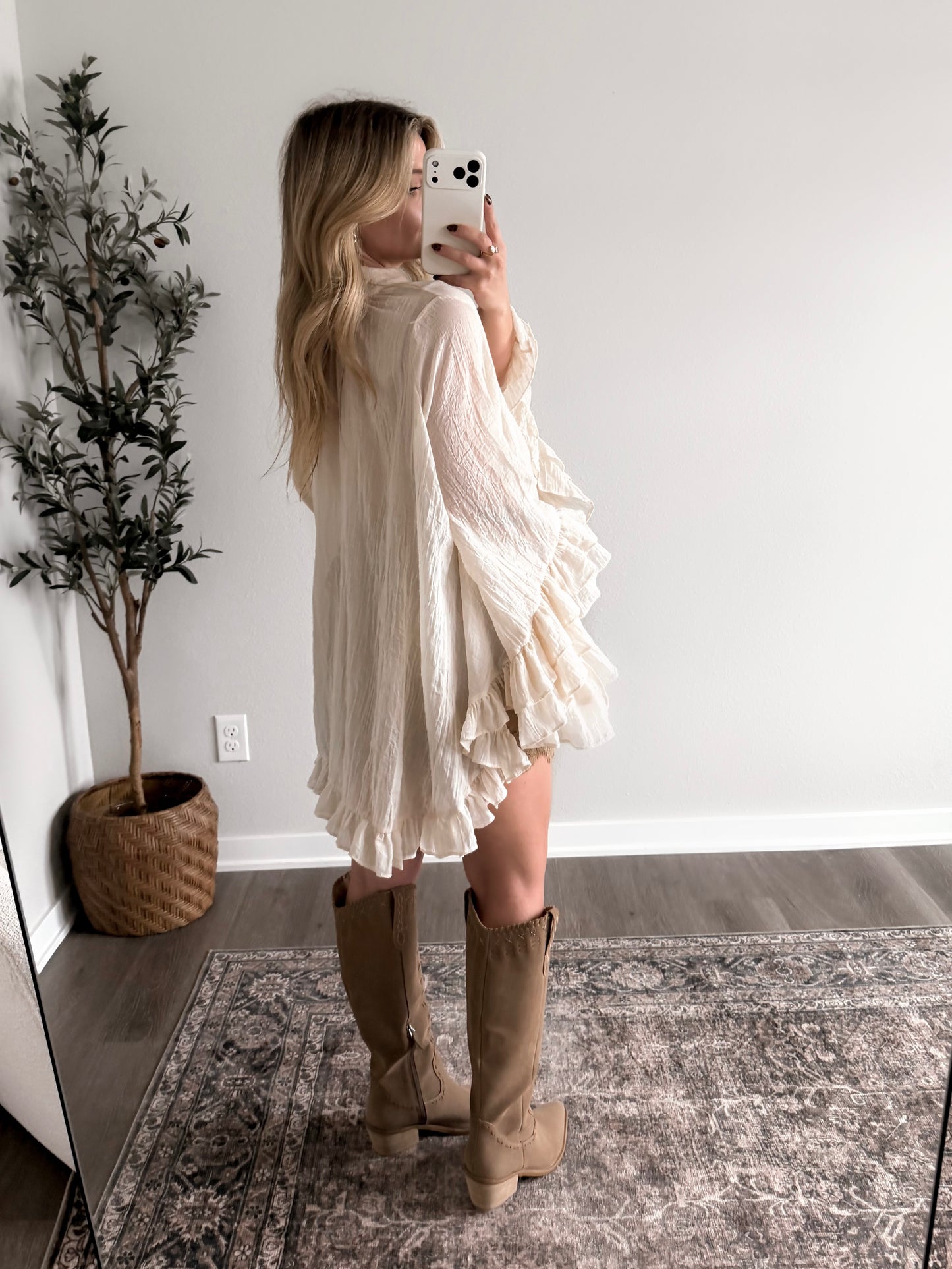 Betty Ruffle Tie Neck Blouse
