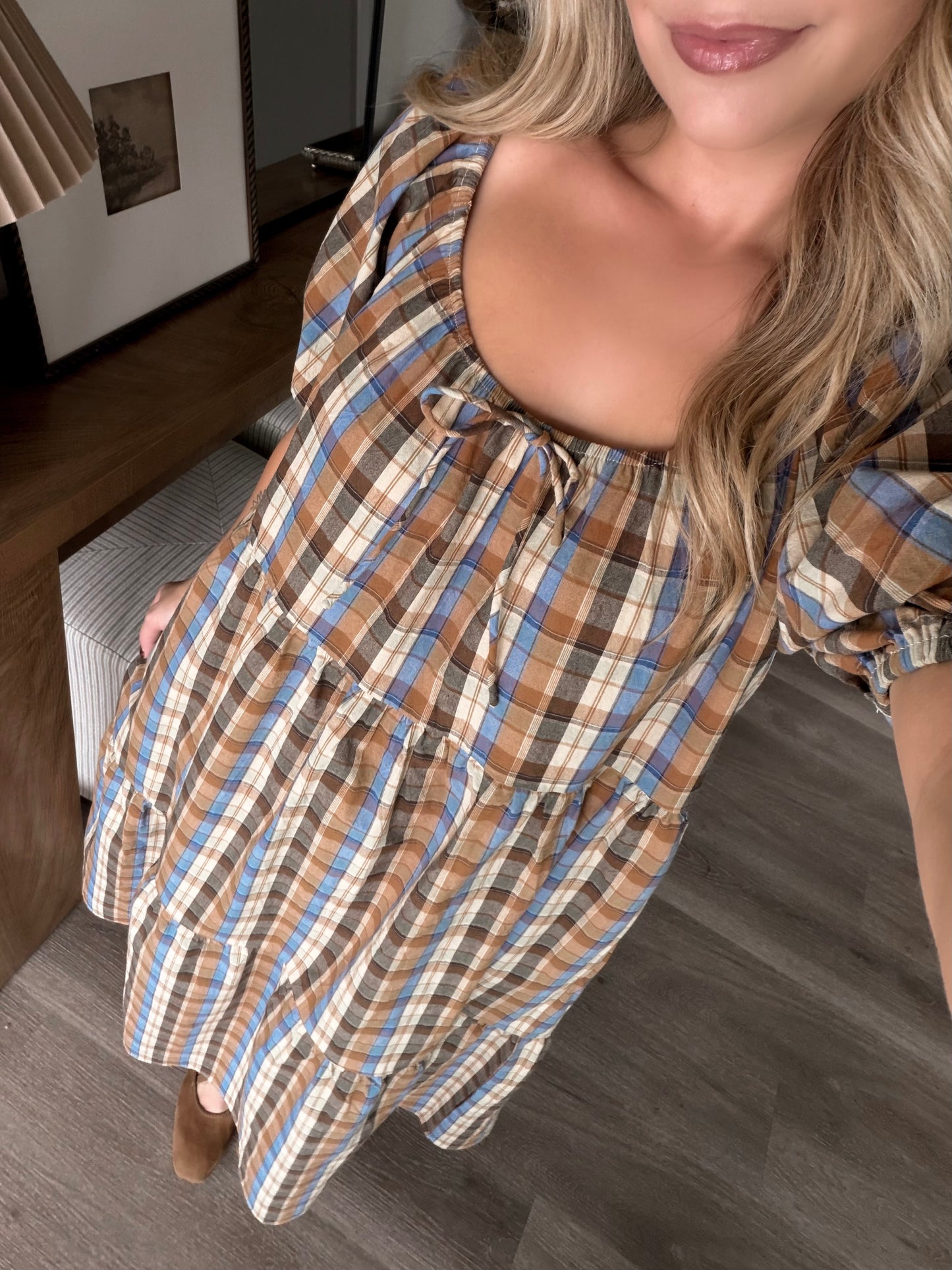 Fall Tradition Plaid Midi Dress