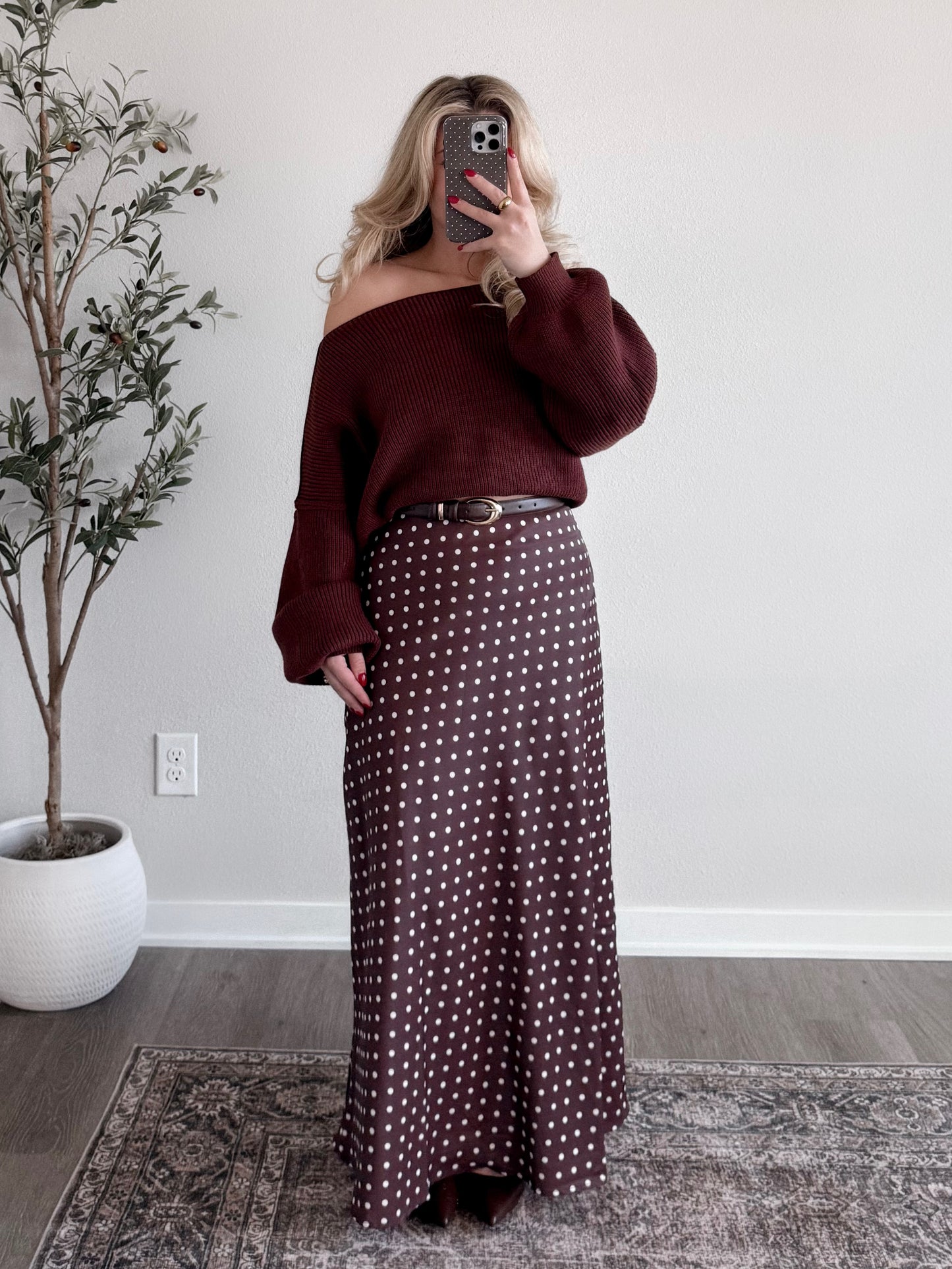 Dottie Chocolate Maxi Skirt