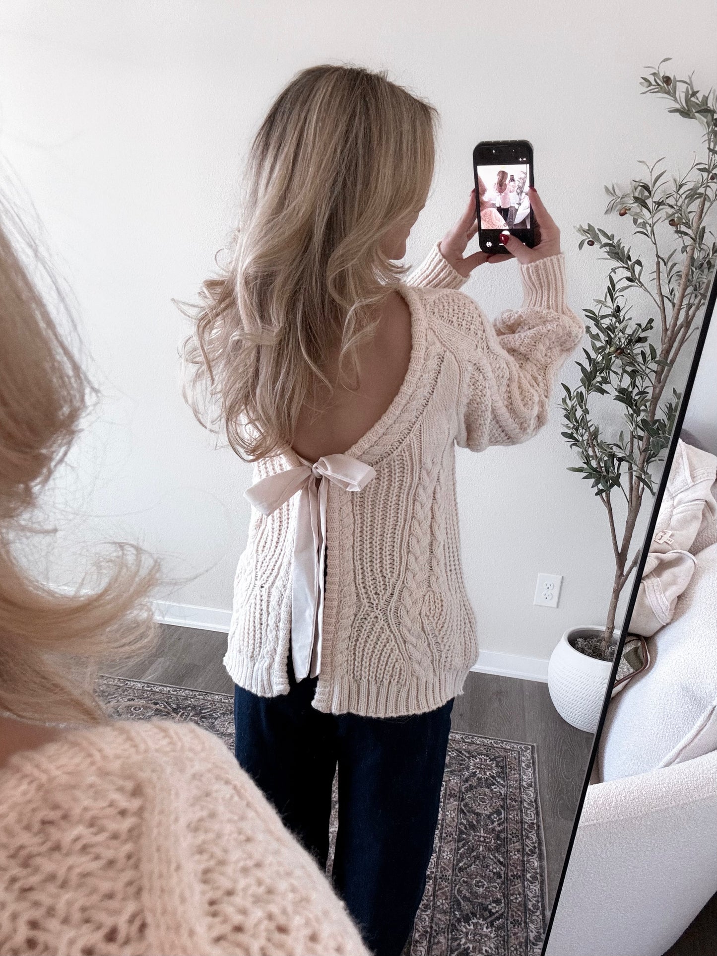 Champagne Knit Reversible Sweater