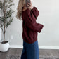Hazel Boat Neck Oversized Sweater / Brown