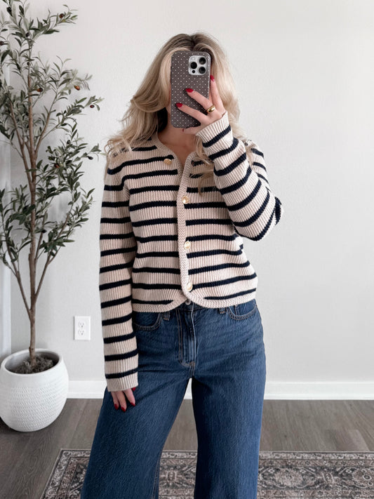 Classic Society Gold Button Cardigan