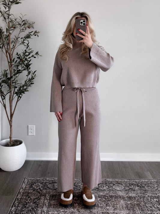 Staying Home Ribbed Knit Set (Short Friendly)