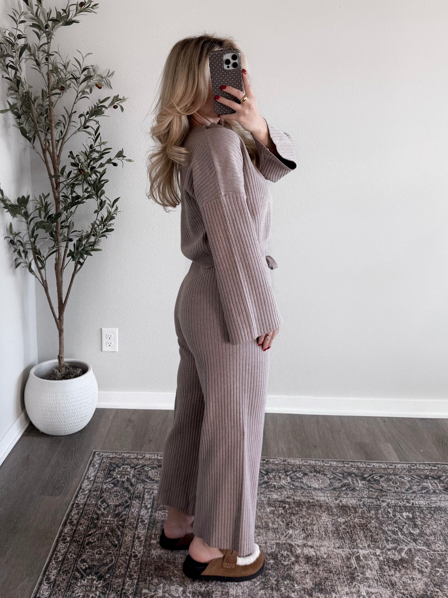 Staying Home Ribbed Knit Set (Short Friendly)