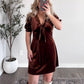 Midnight Espresso Velvet Dress