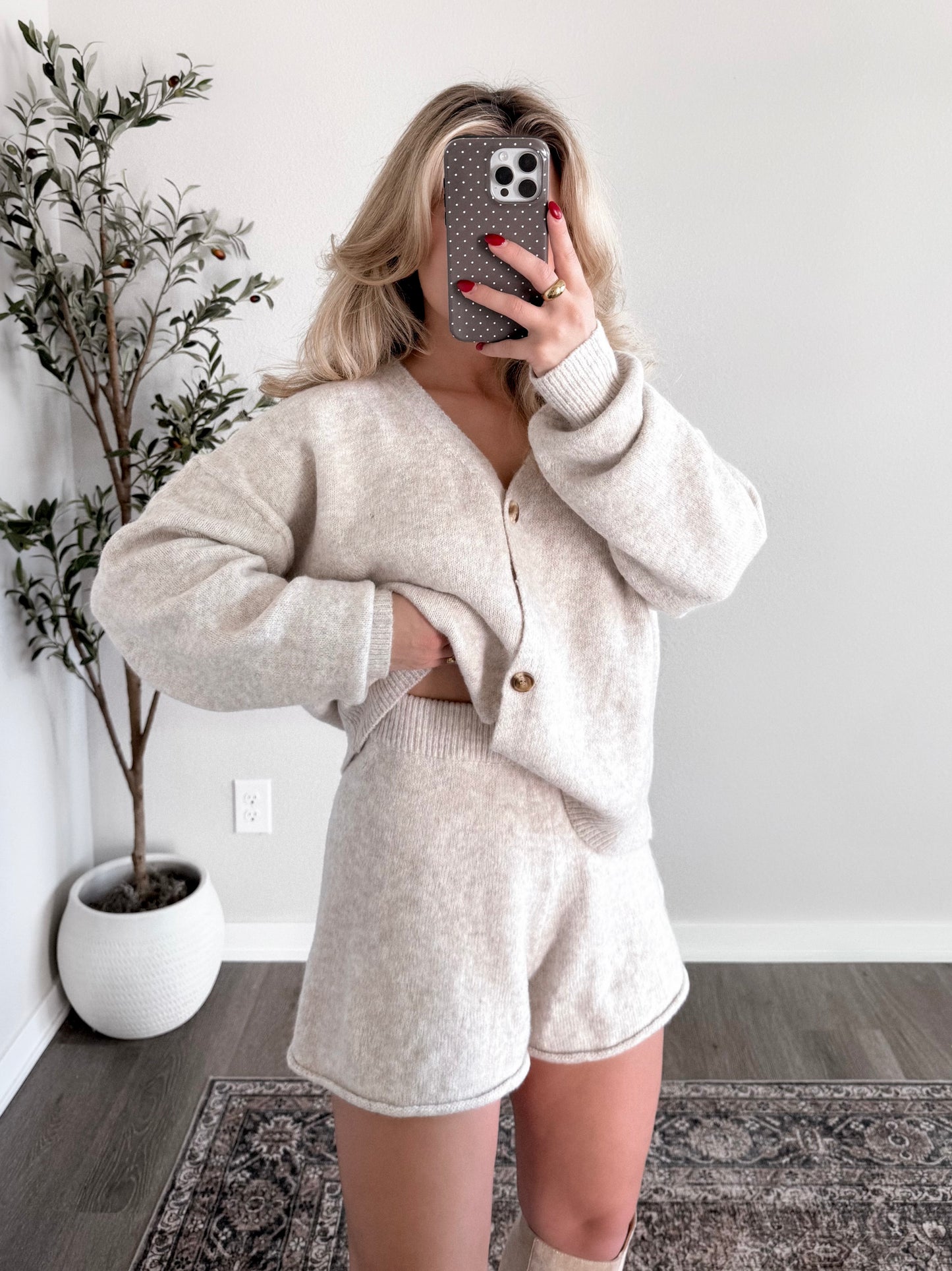 Traditions Knit Cardigan Set / Oat