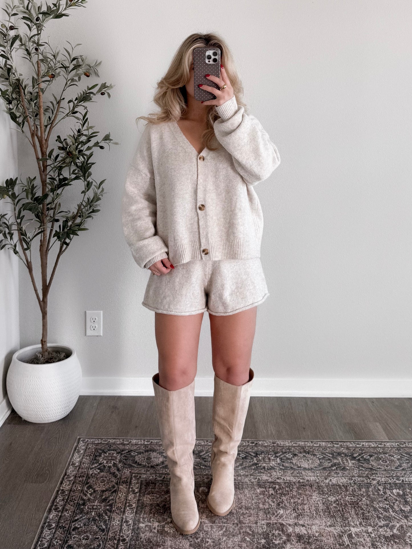 Traditions Knit Cardigan Set / Oat