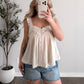 Bellflower Ruffle Cream Top