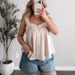 Bellflower Ruffle Cream Top