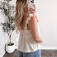 Bellflower Ruffle Cream Top