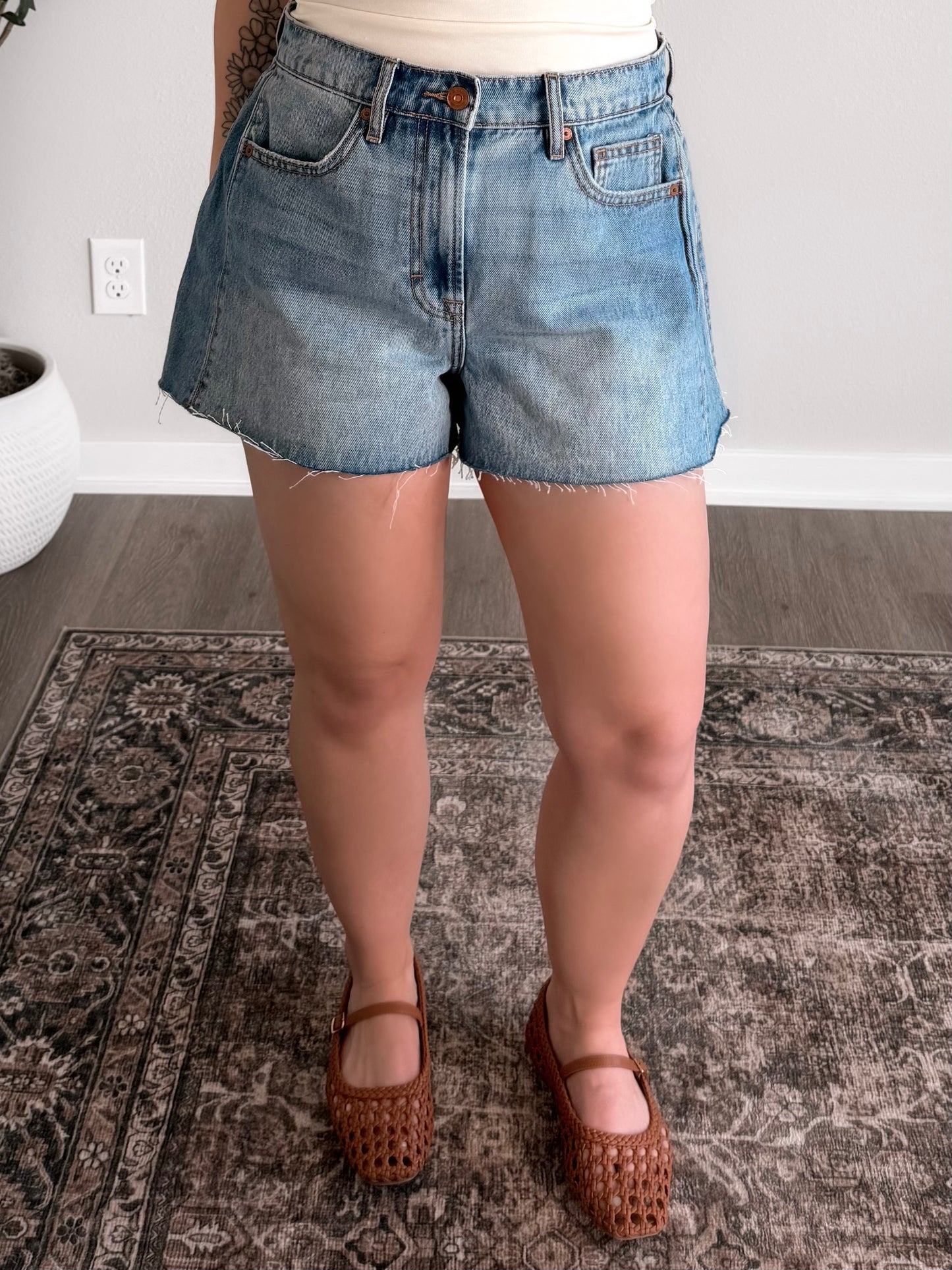Carrie Denim Flare Shorts