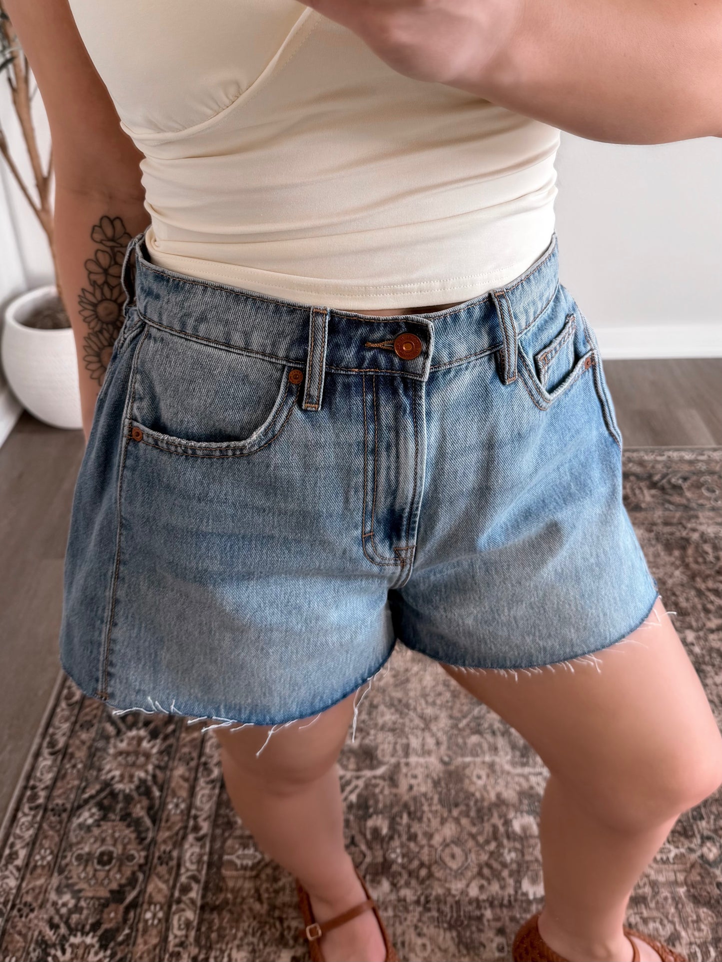 Carrie Denim Flare Shorts