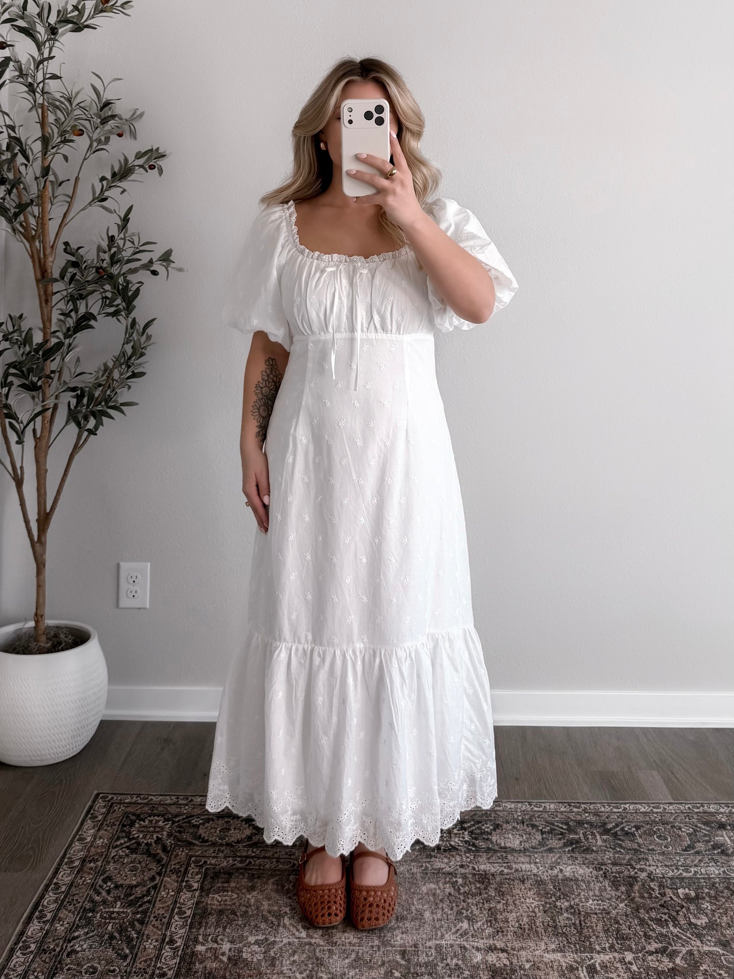 Clara Eyelet Midi Dress