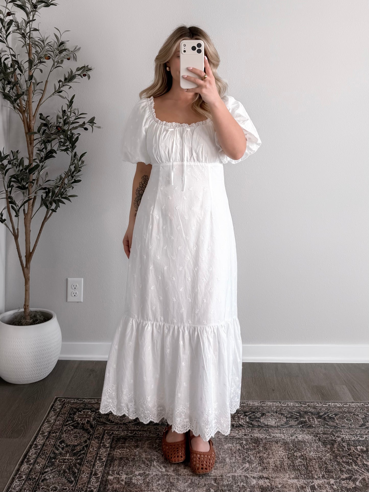 Clara Eyelet Midi Dress