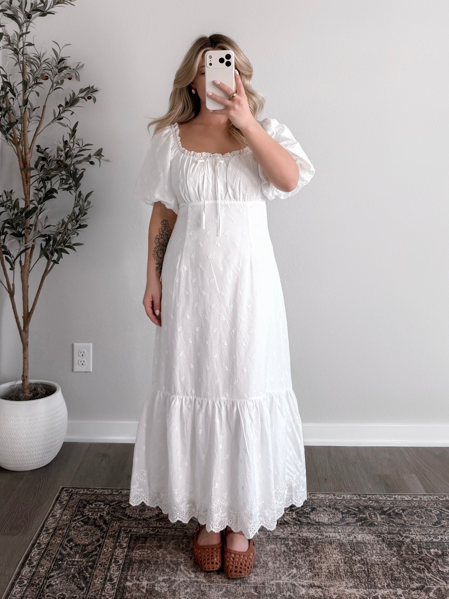 Clara Eyelet Midi Dress