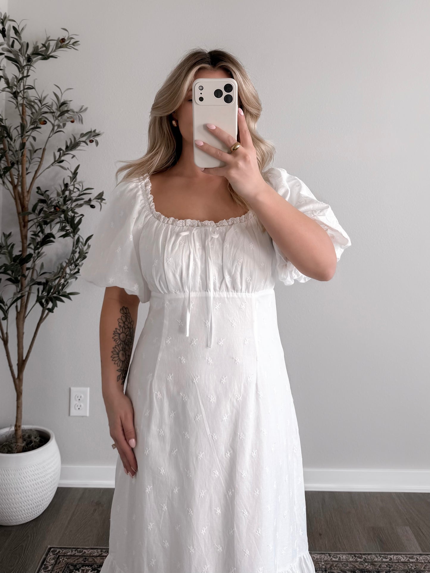 Clara Eyelet Midi Dress