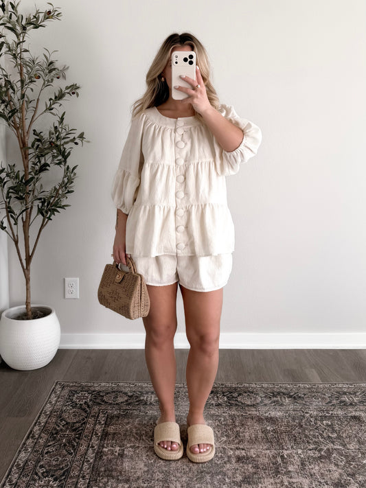 Château Cream Short Set