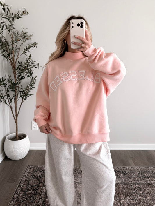 "Blessed" Mockneck Pullover