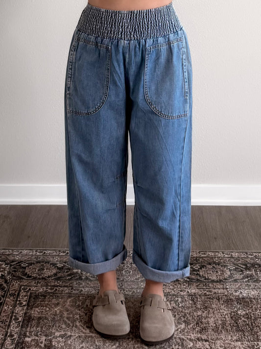 Lottie Denim Barrel Pants