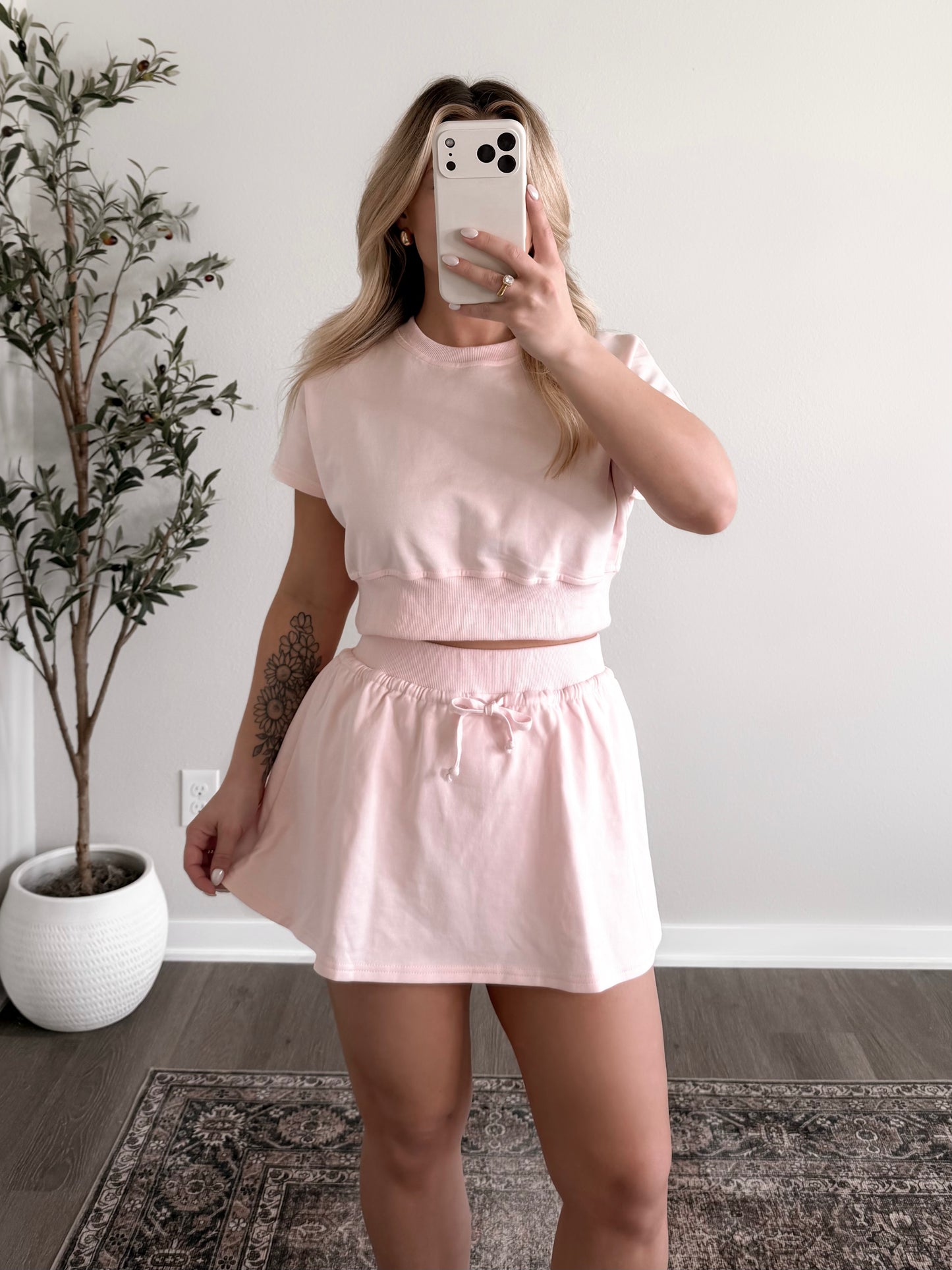Afternoon Walk Skort Set / Pink