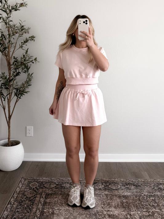 Afternoon Walk Skort Set / Pink