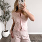 Sweet Dot Basic Top / Pink-Brown