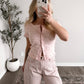 Sweet Dot Basic Top / Pink-Brown