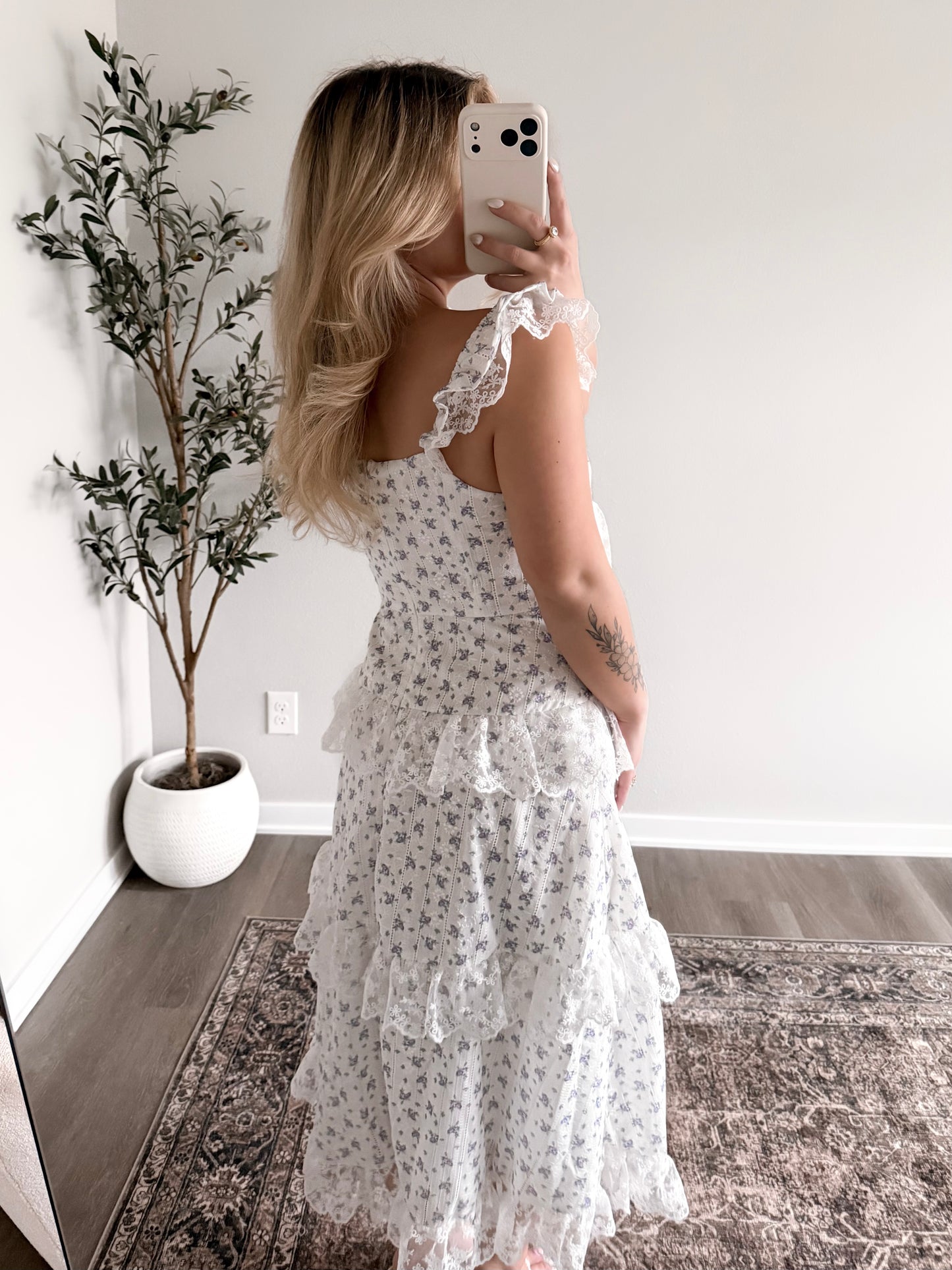 Lady Lilac Floral Midi Dress