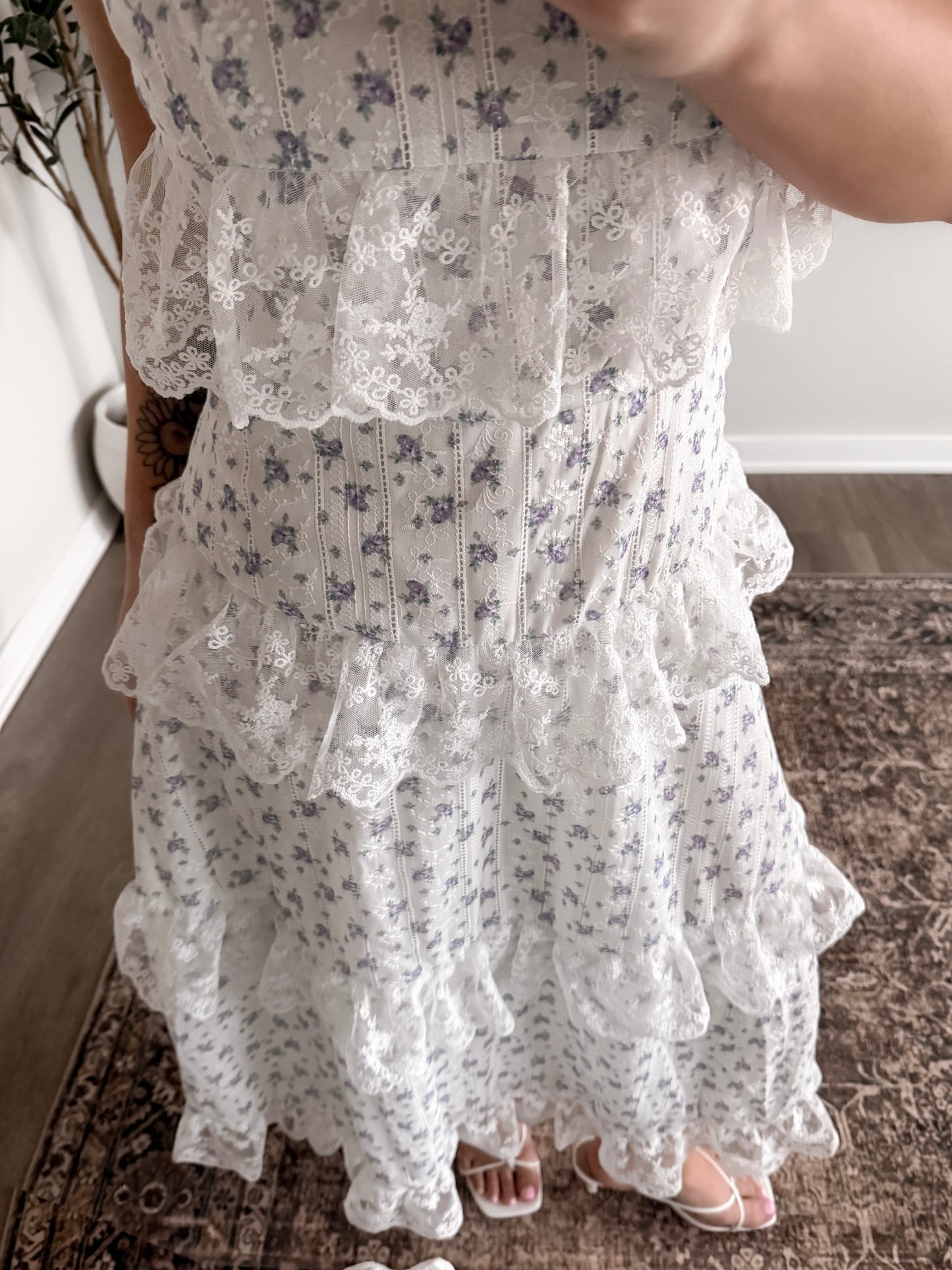Lady Lilac Floral Midi Dress