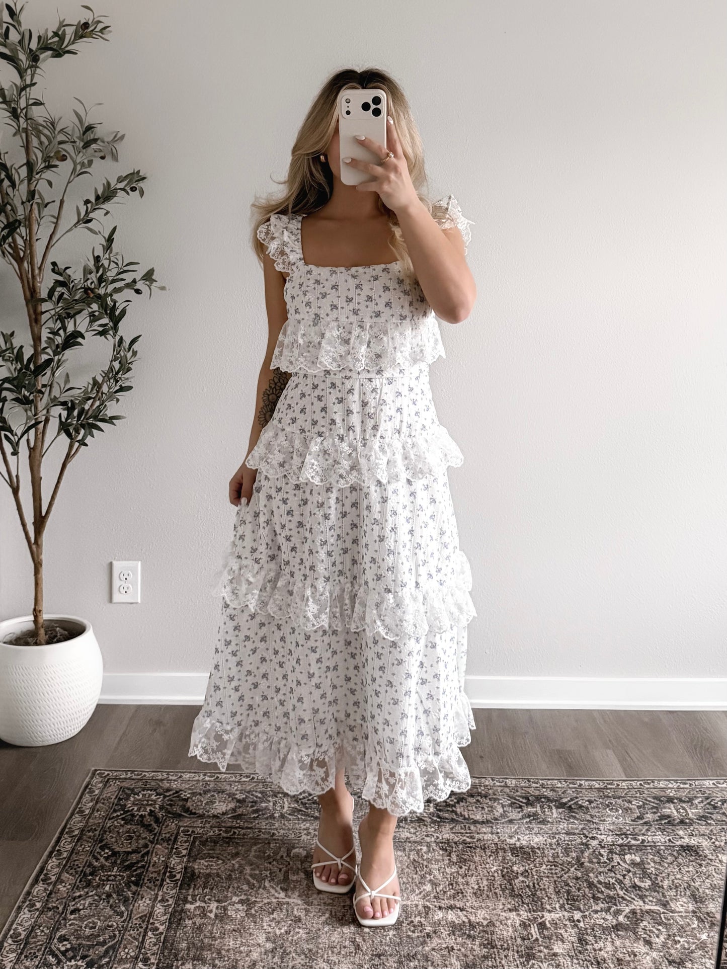 Lady Lilac Floral Midi Dress