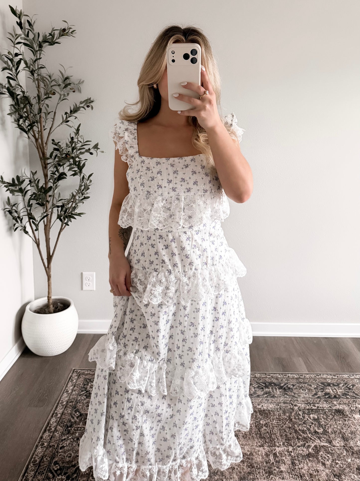 Lady Lilac Floral Midi Dress