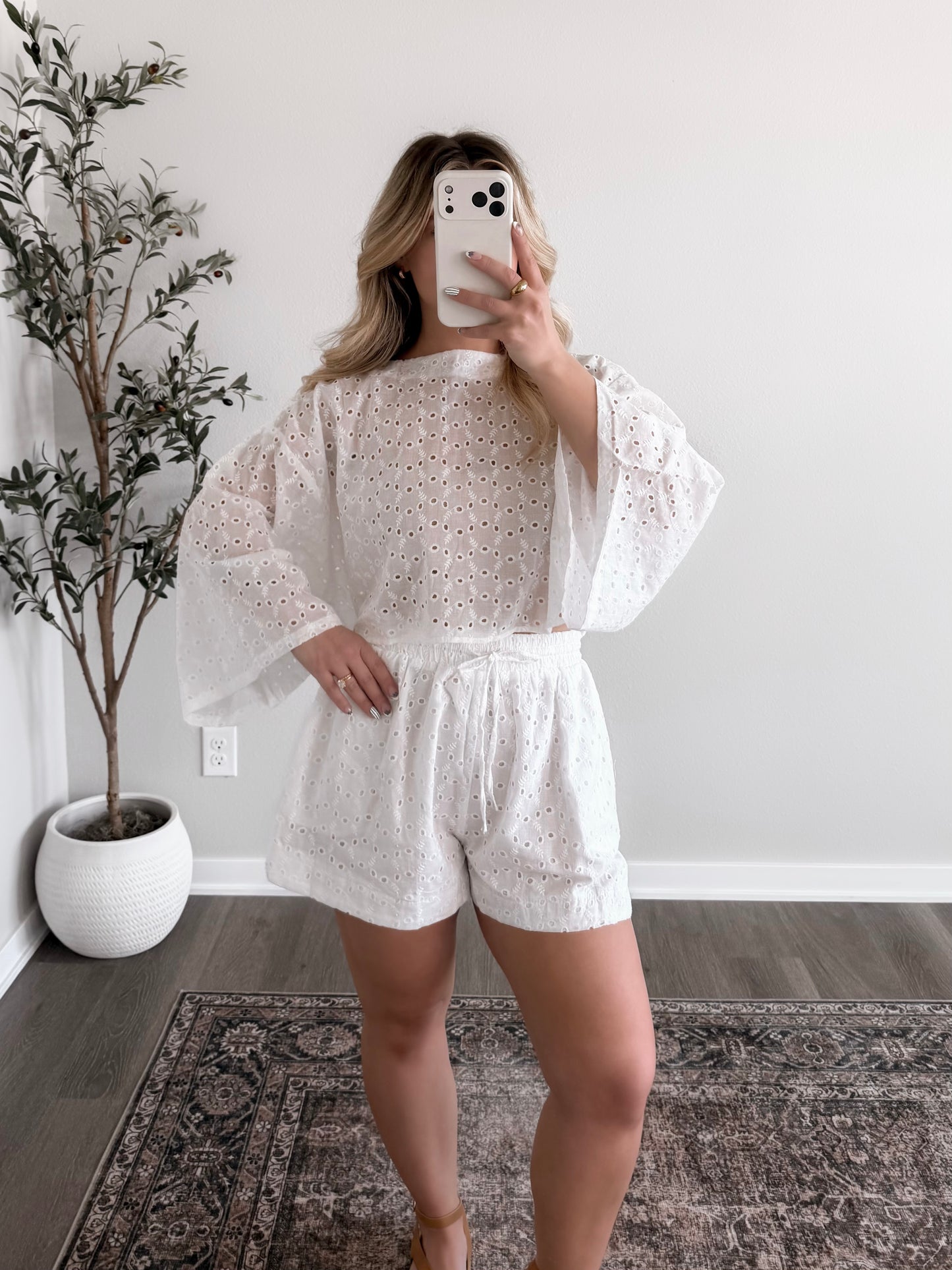 Elsie Eyelet Short Set