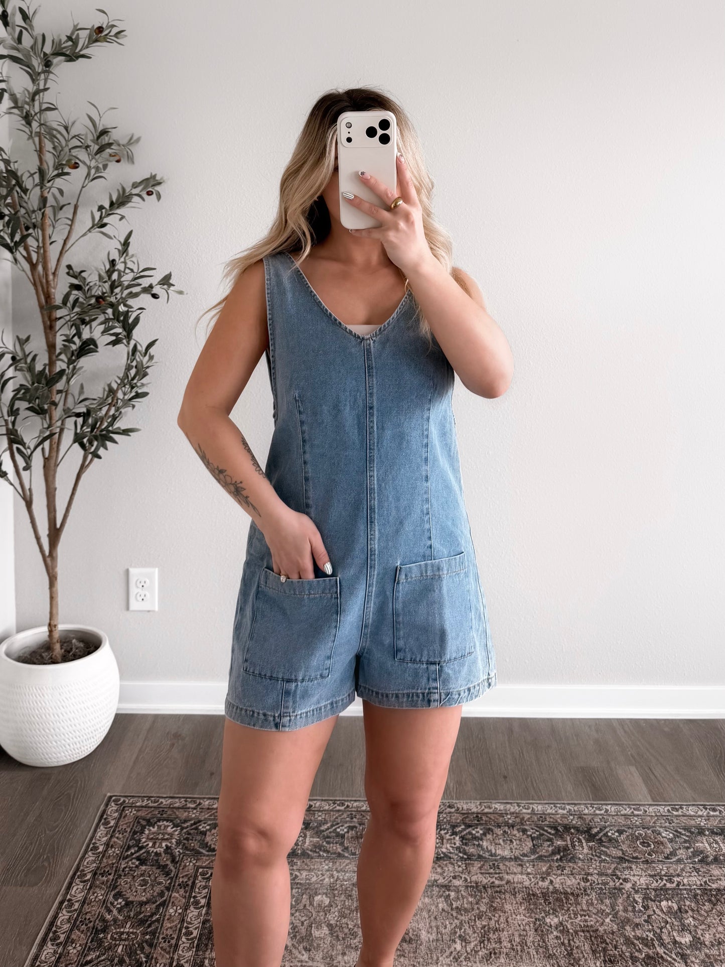 Anyday Denim Short Overalls