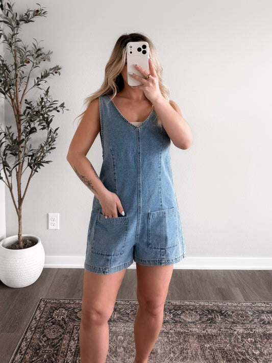 Anyday Denim Short Overalls