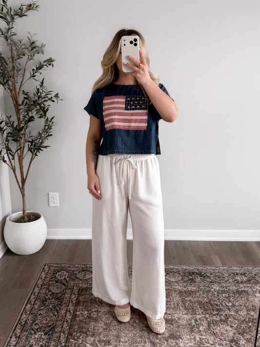 Americana Denim Flag Top
