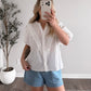 Mallory Cotton Button Blouse