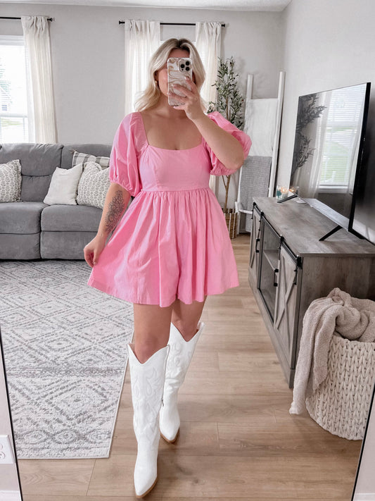 Girl Party Pink Romper Final Sale