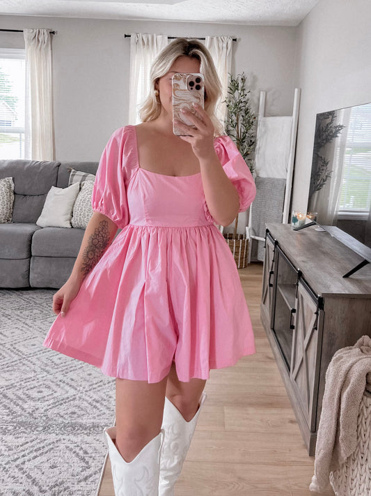 Girl Party Pink Romper Final Sale