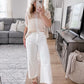 Dove White High Rise Wide Leg Denim Final Sale