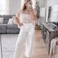 Dove White High Rise Wide Leg Denim Final Sale