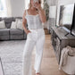 Dove White High Rise Wide Leg Denim Final Sale