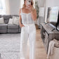 Dove White High Rise Wide Leg Denim Final Sale