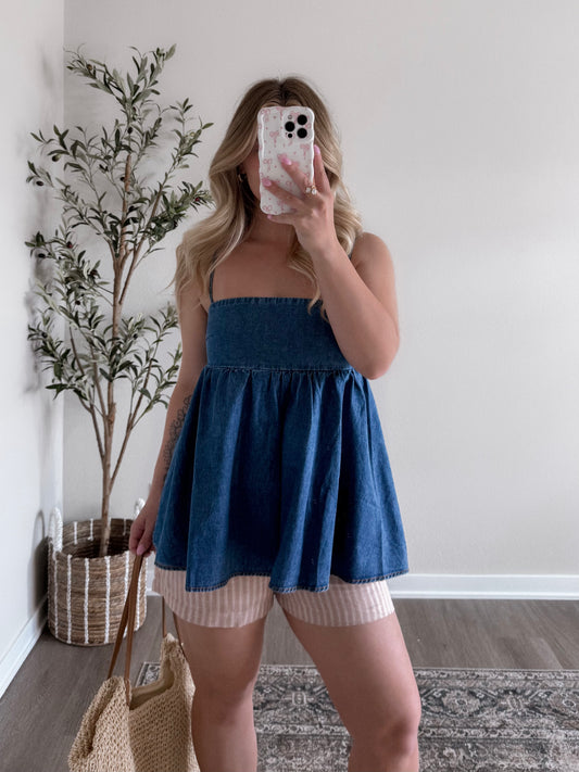 Hampton Denim Babydoll Top