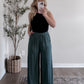 Gwen Woven Wide Leg Pant / Ash Green ((est ship date 5.16)